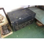 BLACK PAINTED PINE LIFT TOP STORAGE BOX