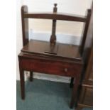 Stained mahogany linen press, single drawer to base (one knob is a replacement) and standing on