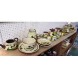 SHELF OF CREAM DECORATIVE TORQUAY POTTERY WARE