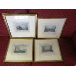 FOUR FRAMED AND MOUNTED PRINTS PUBLISHED BY TOMBLESON - 'RICHMOND BRIDGE', 'WINDSOR BRIDGE', 'LONDON