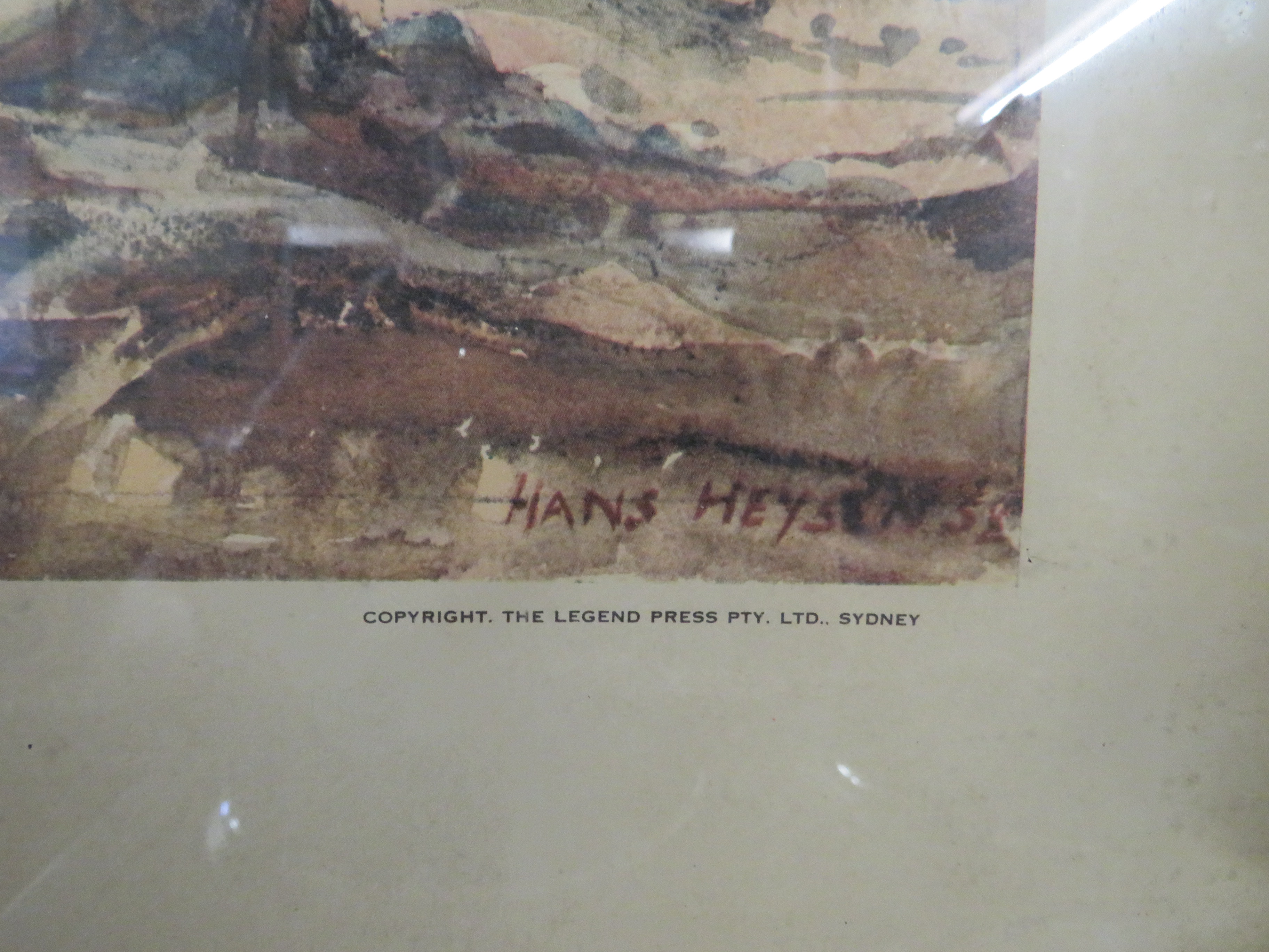 FRAMED AND GLAZED COLOUR PRINT 'INTO THE LIGHT' AFTER HANS HEYSEN AND REPRODUCTION MAP OF LONDON - Image 3 of 4