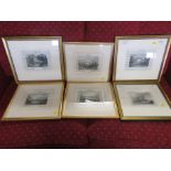 SIX FRAMED AND GLAZED PRINTS PUBLISHED BY TOMBLESON - 'NORE LIGHTS', 'WINDSOR CASTLE', 'RICHMOND