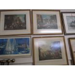 THREE FRAMED AND MOUNTED STIPPLE ENGRAVINGS AFTER HOGARTH'S ELECTION SERIES, ENDORSED BY E.