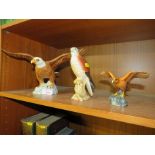 THREE BESWICK BIRDS - BALD EAGLE 1018, HAWK 2316 AND EAGLE 2307