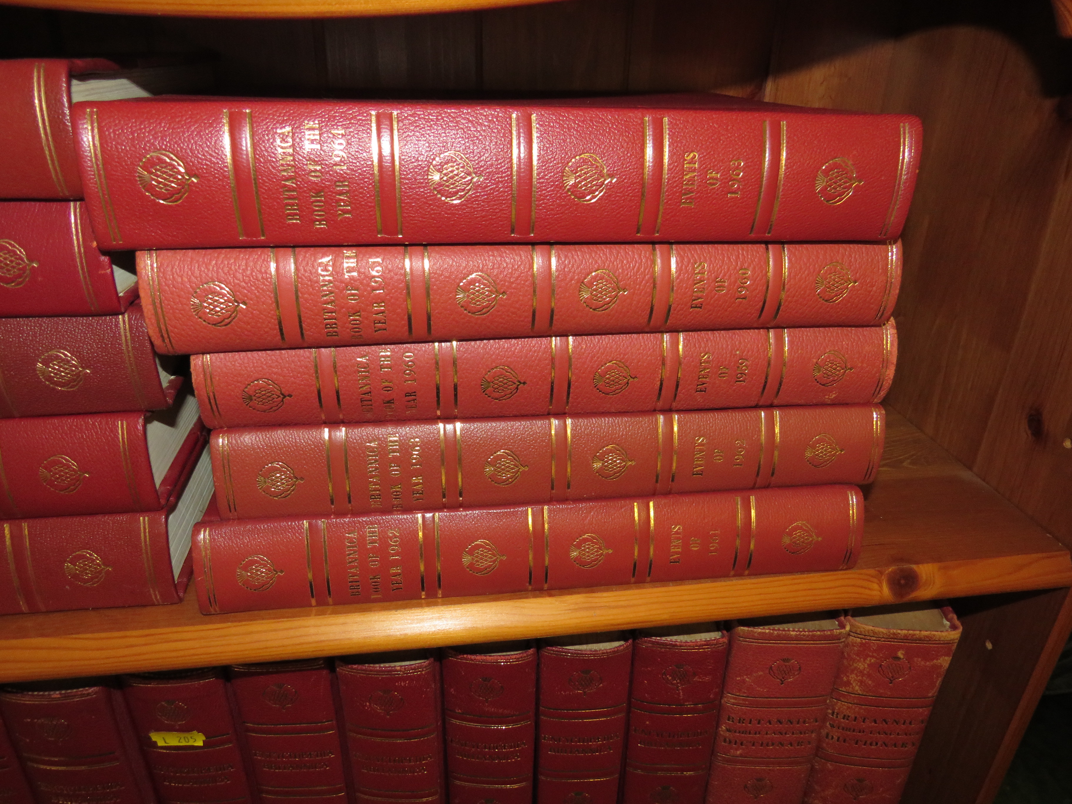 THREE SHELVES OF ENCYCLOPAEDIA BRITANNICA AND BRITANNICA BOOK OF THE YEAR EDITIONS - Image 3 of 5