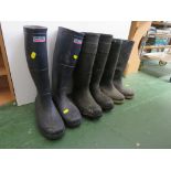 THREE PAIRS OF RUBBER BOOTS