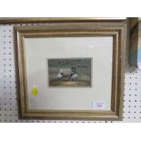 WATERCOLOUR OF SHEEP AND TWO LAMBS SIGNED BRIAN IRVING FRAMED AND GLAZED