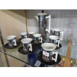 PORTMEIRION 'MAGIC CITY' COFFEE SET BY SUSAN WILLIAMS-ELLIS - COFFEE POT, MILK JUG, SUGAR BOWL AND