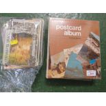 POSTCARD ALBUM WITH CONTENTS OF POSTCARDS AND BAG OF LOOSE POSTCARDS