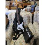 FORTISSIM ELECTRIC BASS GUITAR WITH SOFT NYLON CASE AND SMALL AMPLIFIER