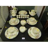H H & G LTD 'ROMANCE' PART TEA AND BREAKFAST SET INCLUDING EGG CUPS, JUGS AND TEAPOT