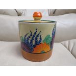 BIZARRE BY CLARICE CLIFF 'GAYDAY' PRESERVE POT WITH LID