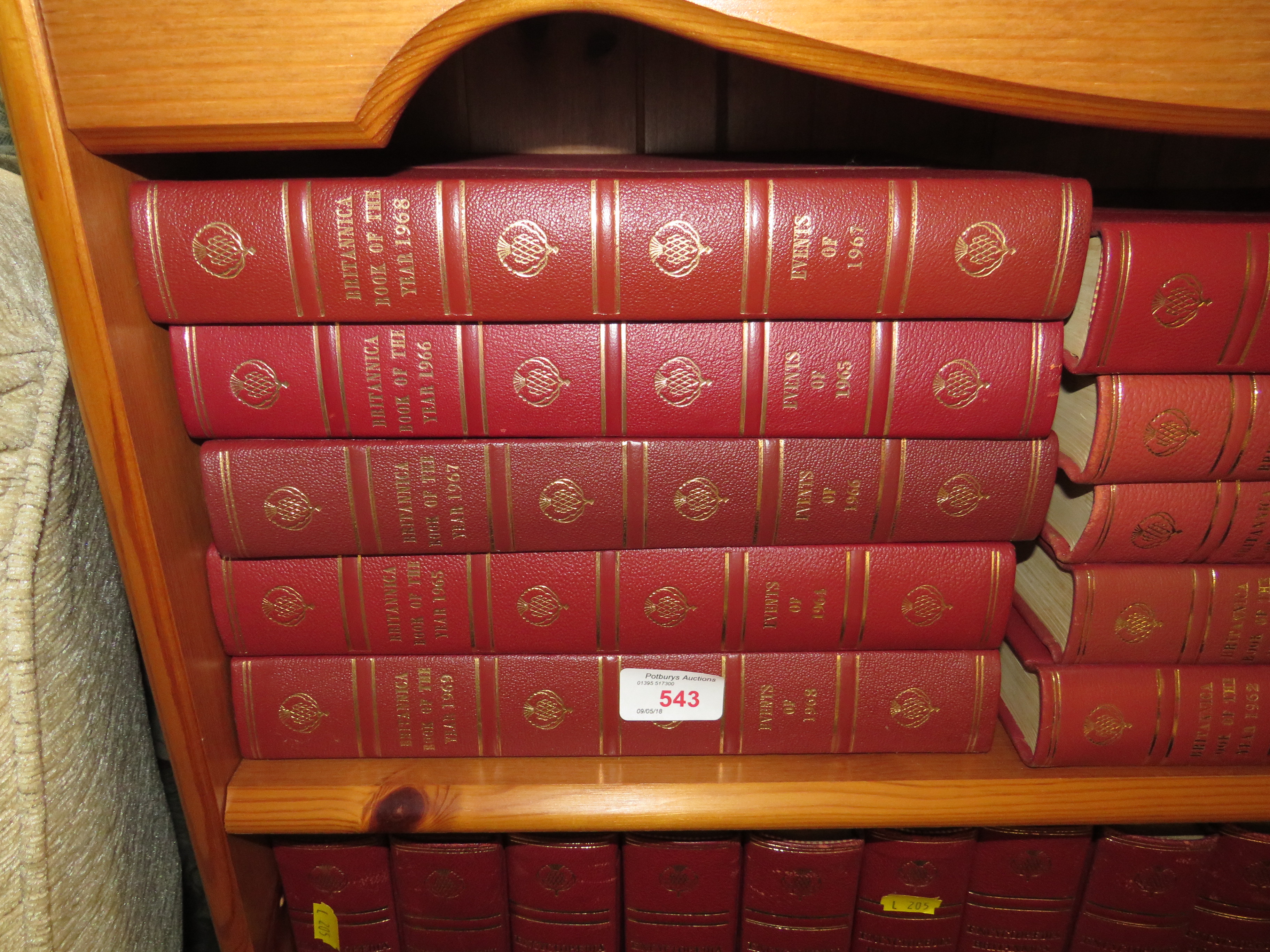 THREE SHELVES OF ENCYCLOPAEDIA BRITANNICA AND BRITANNICA BOOK OF THE YEAR EDITIONS - Image 2 of 5