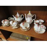 ROYAL ALBERT 'OLD COUNTRY ROSES' TEA WARE AND TWO ROYAL ALBERT 'COTTAGE GARDEN' COFFEE CUPS AND