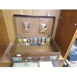 GENT'S LEATHER VANITY TRAVEL CASE WITH CONTENTS