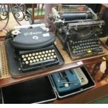 THREE VINTAGE TYPEWRITERS - UNDERWOOD, THE EMPIRE AND IMPERIAL