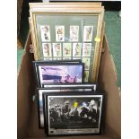 FRAMED AND GLAZED FILM LOBBY CARDS, FRAMED PRINTS, CIGARETTE CARDS AND OTHER PICTURES