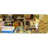 LARGE QUANTITY OF VINTAGE WARE INCLUDING FISHING TACKLE BOX WITH CONTENTS, PARAFFIN HEATER,