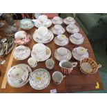 SELECTION OF CHINA TEA WARE INCLUDING SHELLEY 'WILD FLOWERS' AND AYNSLEY