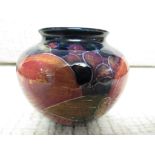 MOORCROFT BURSLEM POTTERY OVOID VASE, BLUE GROUND POMEGRANATE, HEIGHT 6.5CM