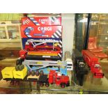 EIGHT BOXED CORGI DIE CAST VEHICLES OF LORRIES AND CAR TRANSPORTERS