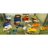 ABOUT NINETEEN UNBOXED DIE-CAST MODEL VEHICLES, MAINLY LESNEY