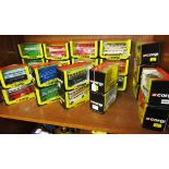 TWENTY-FIVE BOXED CORGI DIE CAST MODEL BUSES, MAINLY 469 IN VARIOUS LIVERIES