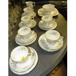 CROWN STAFFORDSHIRE CHINA PART TEA SERVICE INCLUDING CUPS, SAUCERS AND SIDE PLATES