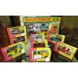 EIGHT BOXED LESNEY MATCHBOX MODELS OF YESTERYEAR DIE CAST MODEL VINTAGE CARS, AND A MATCHBOX G5 CARS