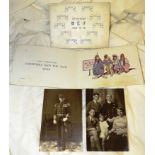 TWO SECOND DIVISION B.E.F CHRISTMAS CARDS AND TWO PORTRAIT POSTCARDS