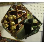 CLER-A-PLATE MIRRORS ART DECO STYLE LOZENGE SHAPED BEVELLED WALL MIRROR