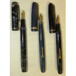 WATERMAN W3 FOUNTAIN PEN, BLUE; WATERMAN 503 FOUNTAIN PEN, BLACK; AND CONWAY STEWART NO 286 FOUNTAIN