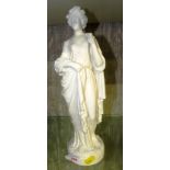 BISQUE PORCELAIN FIGURE OF CLASSICALLY DRAPED WOMAN