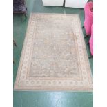 BEIGE GROUND RECTANGULAR FLORAL PATTERNED FLOOR RUG