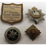 1924 ASCOT ROYAL ENCLOSURE BADGE FOR VISCOUNT CHURCHILL'S PRIVATE STAND AND PADDOCK, DEVONSHIRE