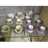 MASON'S LEEDS COFFEE CUPS AND SAUCERS, MALING CHINA COFFEE CUPS AND SAUCERS AND OTHER TEA WARE