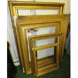 FIVE LARGE GILT PICTURE FRAMES (A/F)