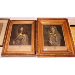 TWO FRAMED BLACK AND WHITE PORTRAIT ENGRAVINGS - EDMUND DUNCH AND GEORGE STEPNEY (BOTH IN HEAVY