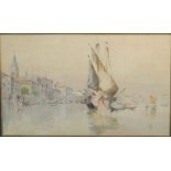 Venice, watercolour, signed lower left, titled and dated 1879, (21cm x 35cm) in a gilt gesso frame