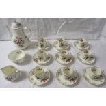 Royal Worcester Roanoke nine setting fluted coffee service with coffee pot, sugar bowl and milk jug,