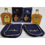 Two boxed bottles of Crown Royal 'the Legendary Whisky' fine de luxe blended Canadian whisky,