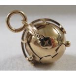 A Masonic ball pendant, stamped LJ to the claw, the ball stamped E, 8.3g, with Burrows