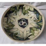 Moorcroft pottery Juneberry bowl designed by Angela Davenport, cream ground, tube lined decoration