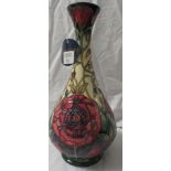 Moorcroft Pottery Connoisseur Collection bottle vase, graduated cream ground, tube lined