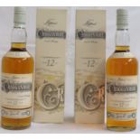 Two boxed bottles of Cragganmore single Highland malt Scotch whisky, 12 years old, 75cl