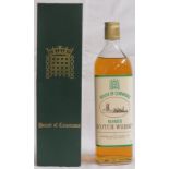 Boxed bottle of House of Commons blended Scotch whisky, distilled and bottled by Lombard Scotch