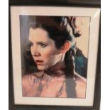 Hand signed colour photograph of Carrie Fisher as Princess Leia from Star Wars: Return Of The