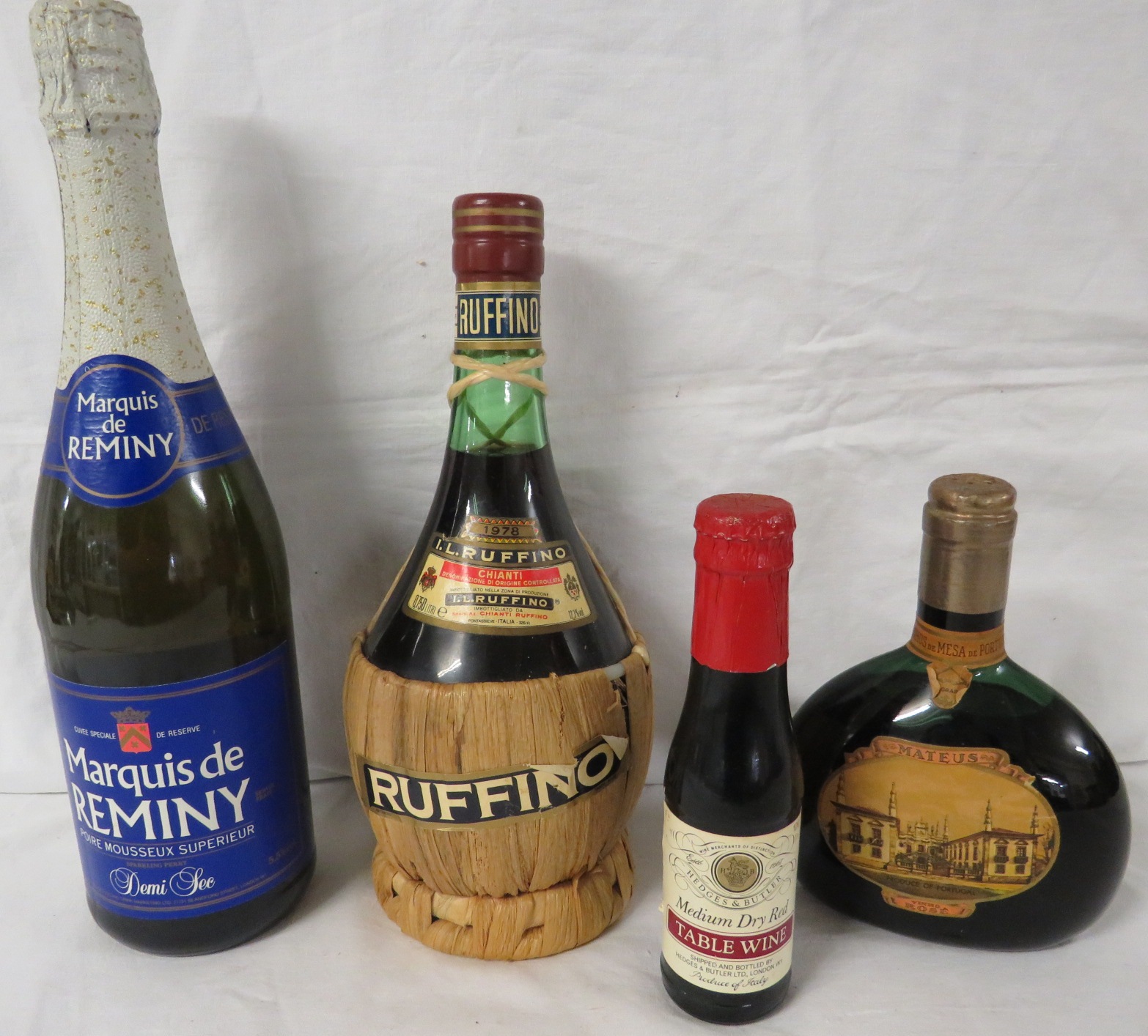 Bottle of Marquis de Reminy Cuvee Speciale de Reserve 75cl, bottle of I. L. Ruffino 1978 Chianti 0.