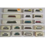 Seventeen boxed Marklin mini-club z gauge model carriages and rolling stock - 8731, 8732, 8650,