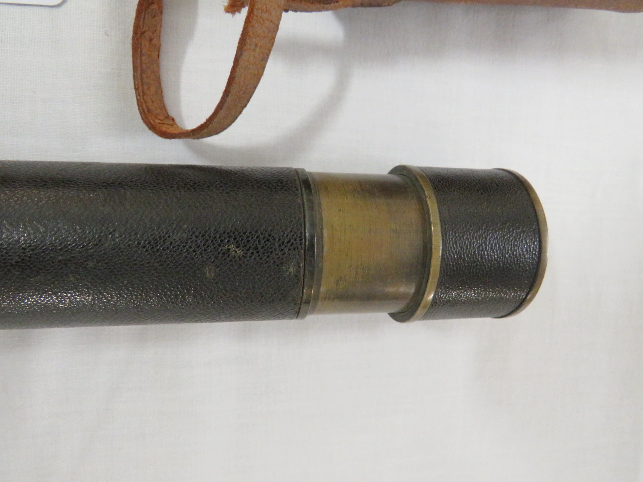 Davon patent micro-telescope, brass tube covered in black leather, with three internal lenses - - Image 4 of 4